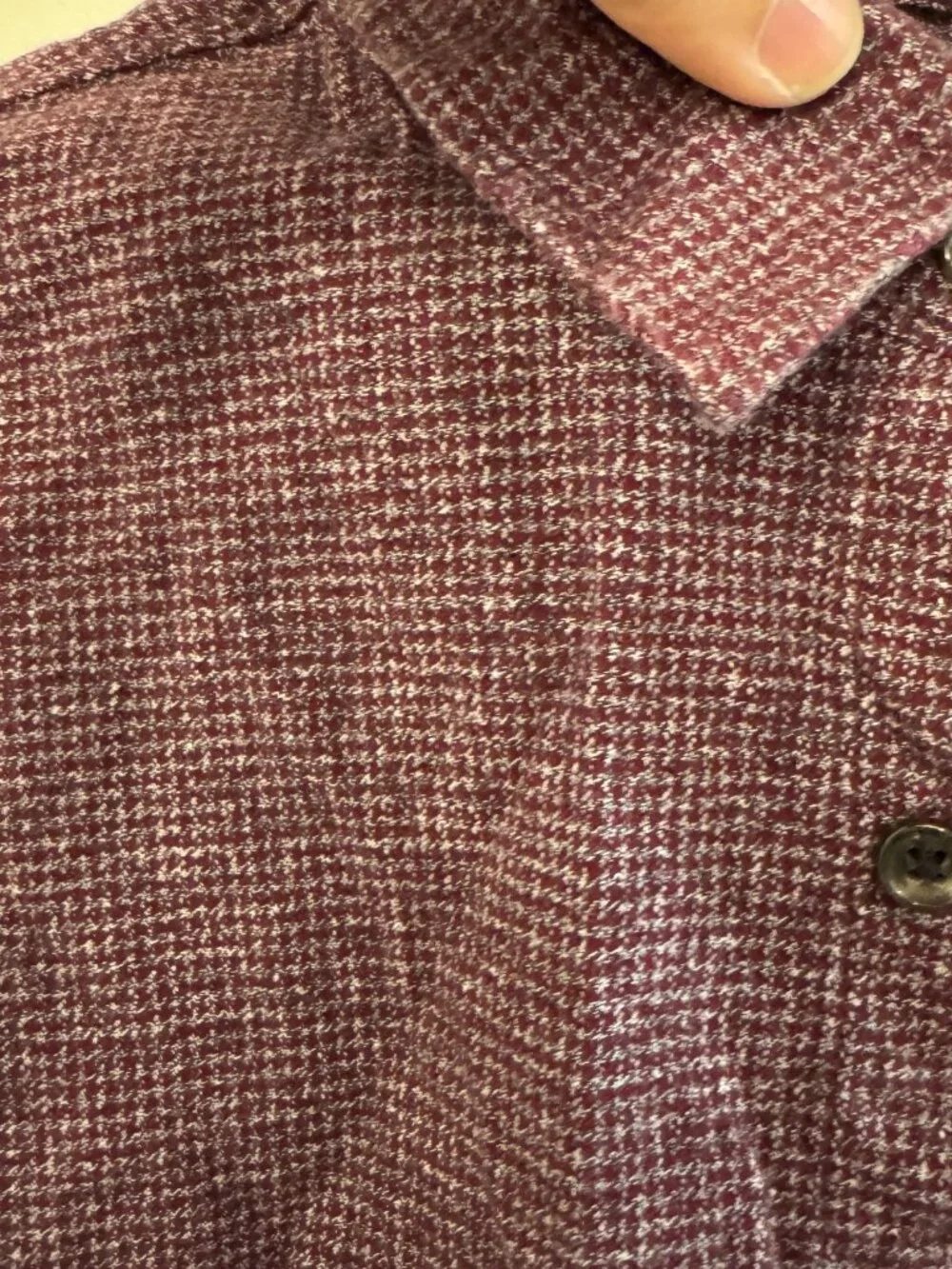 Old Navy Slim Fit Burgundy Textured Long Sleeve Button Down Shirt | Size XL